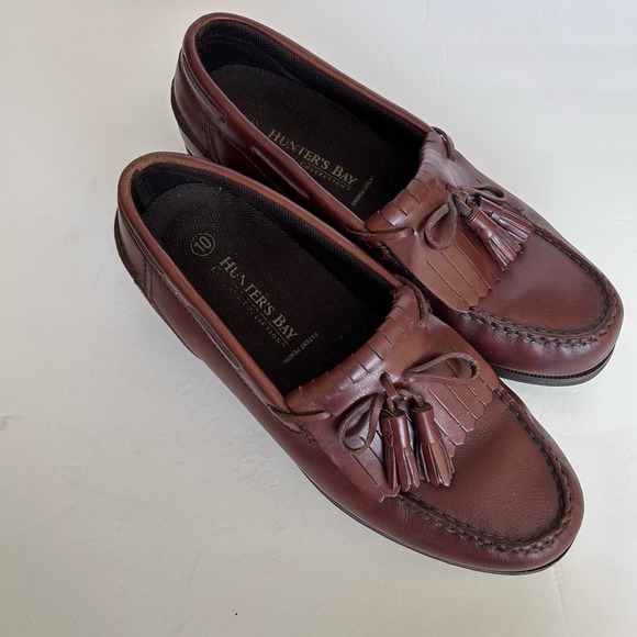 HUNTERS BAY TASSEL LEATHER LOAFERS 10 - Picture 2 of 7